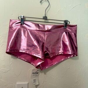 NWT Metallic Pink Booty Shorts Hot Pants